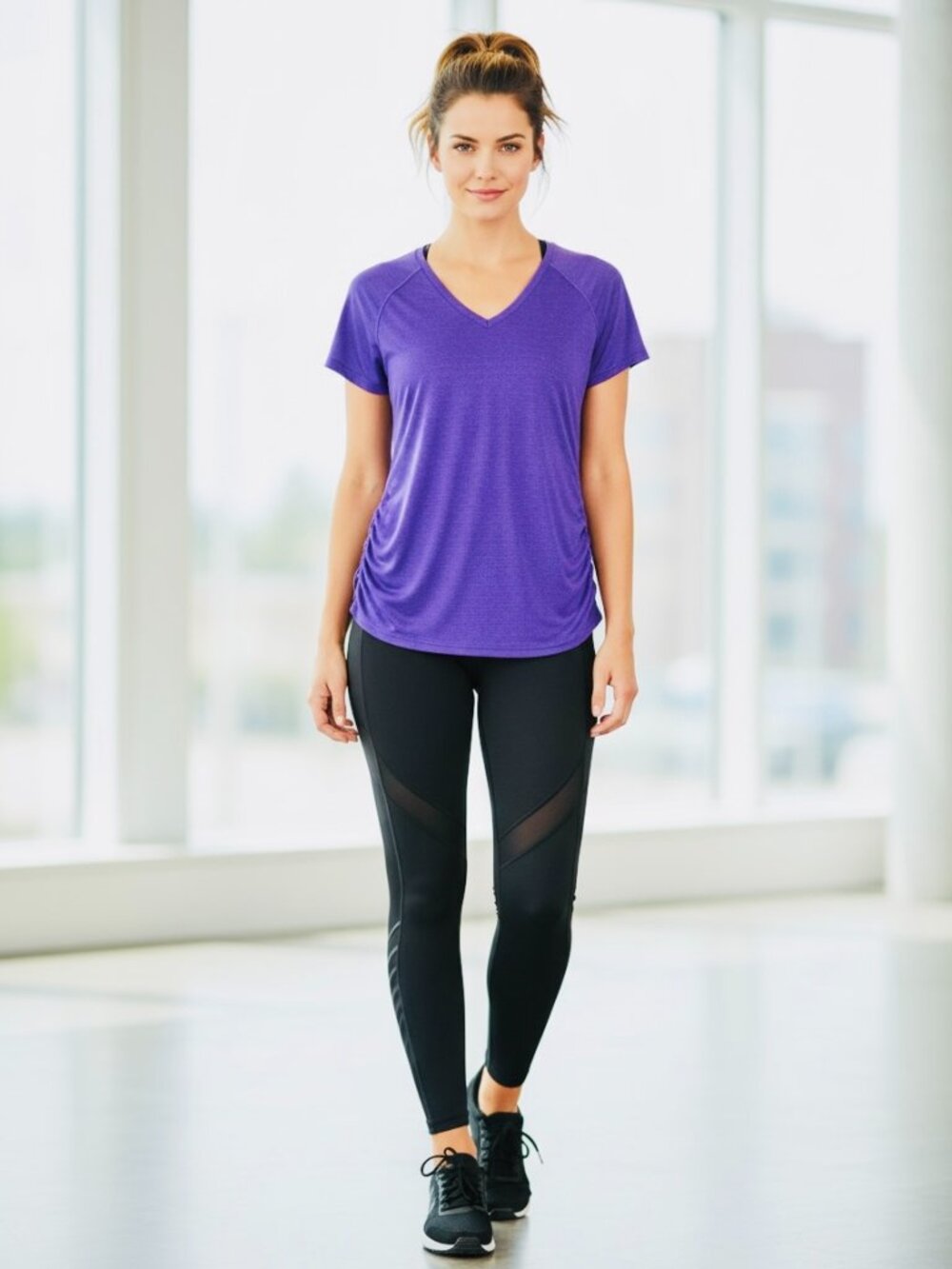 Short Sleeve Activewear Top Sz M Regal Purple by Tangerine #297i